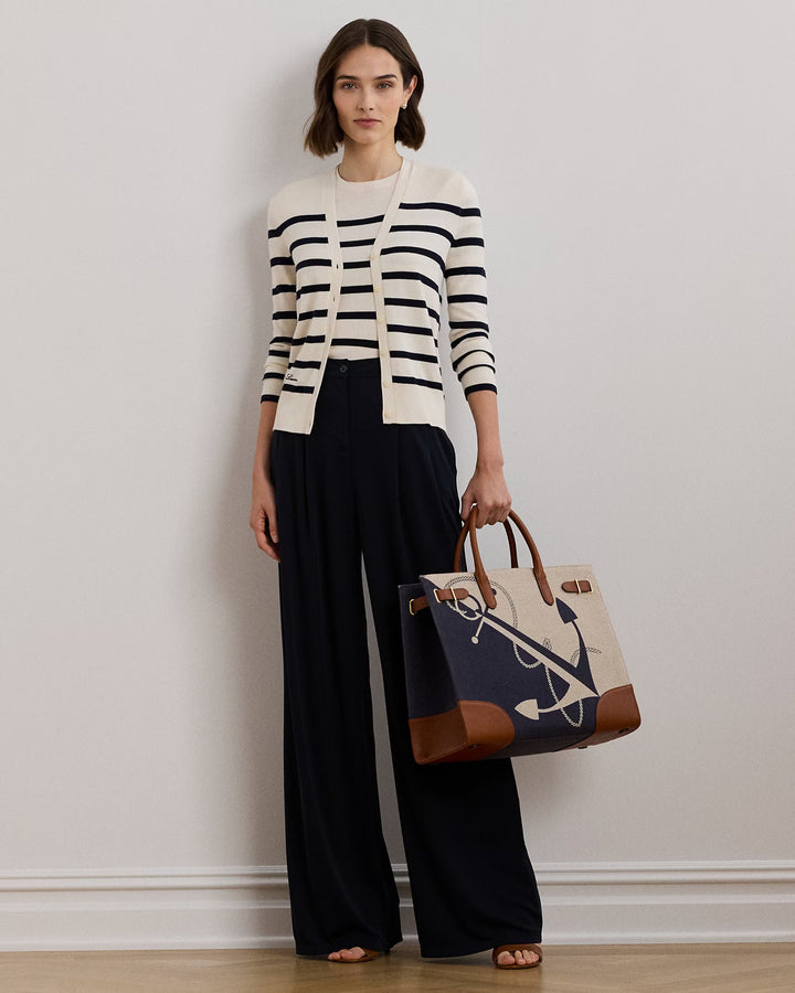 Ralph Lauren Pleated Stretch Jersey Wide-Leg Pant