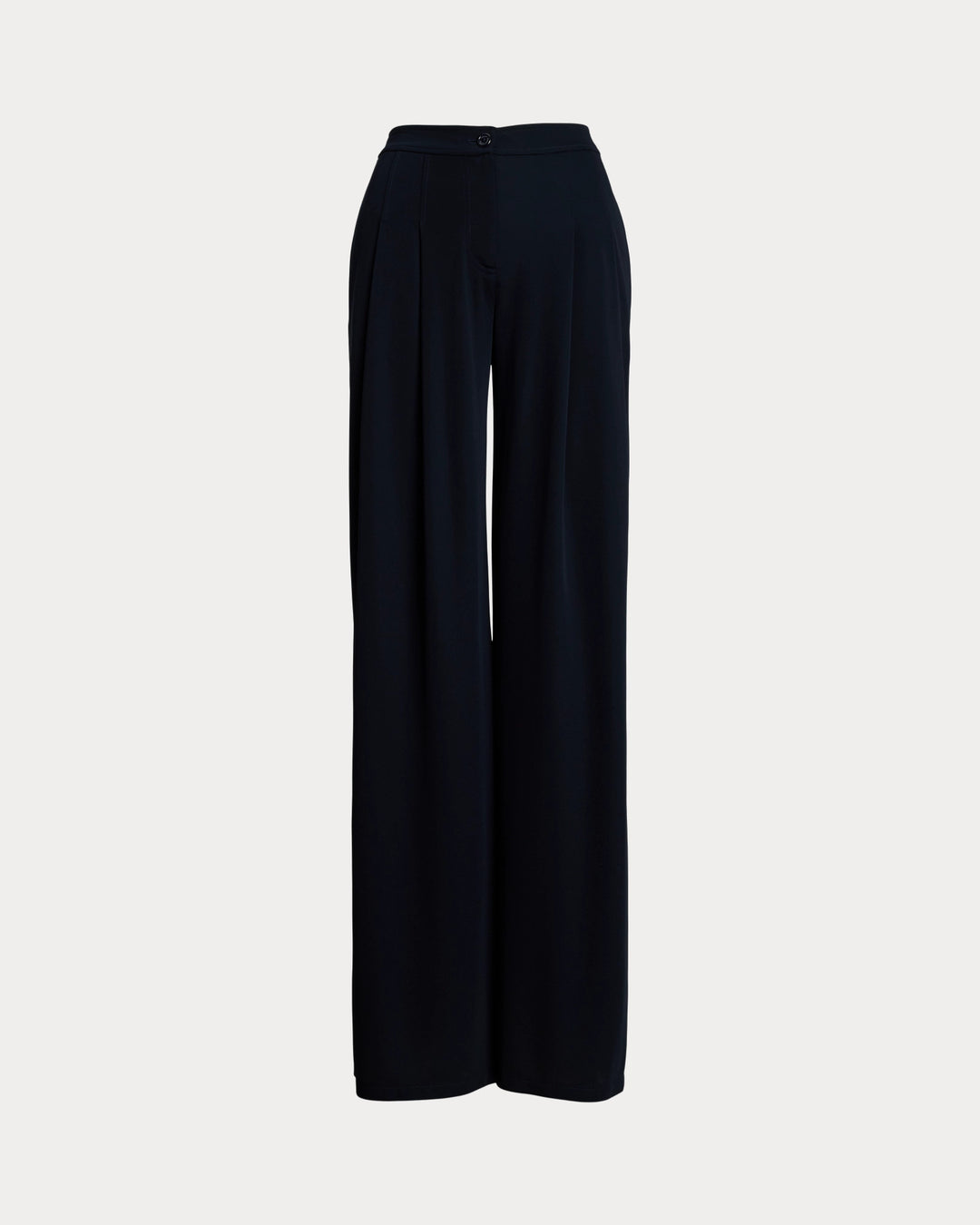 Ralph Lauren Pleated Stretch Jersey Wide-Leg Pant