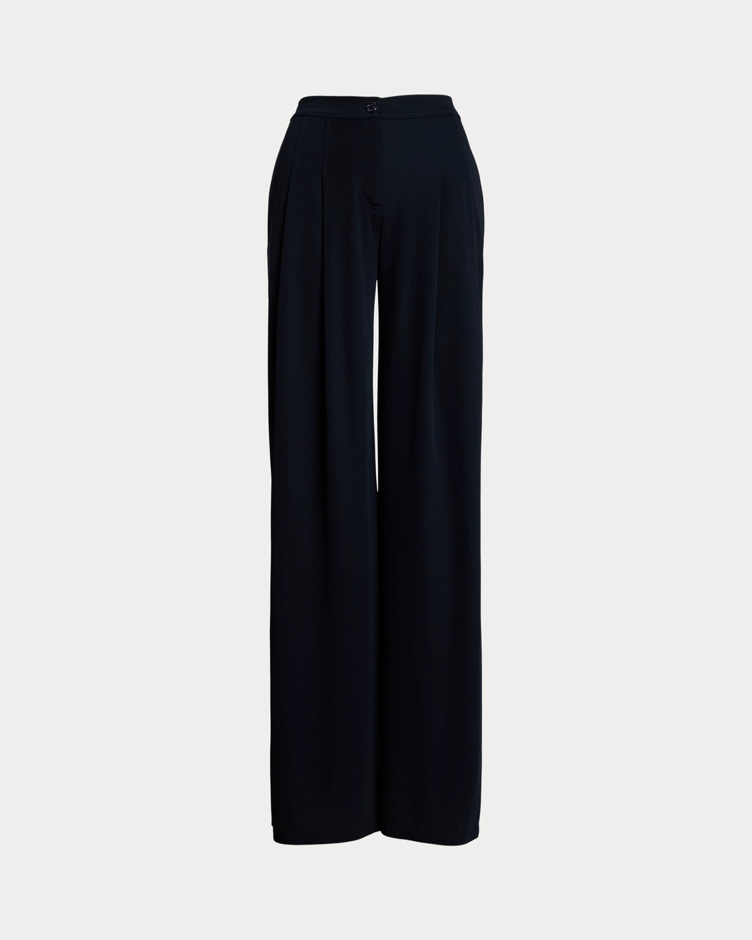 Ralph Lauren Pleated Stretch Jersey Wide-Leg Pant