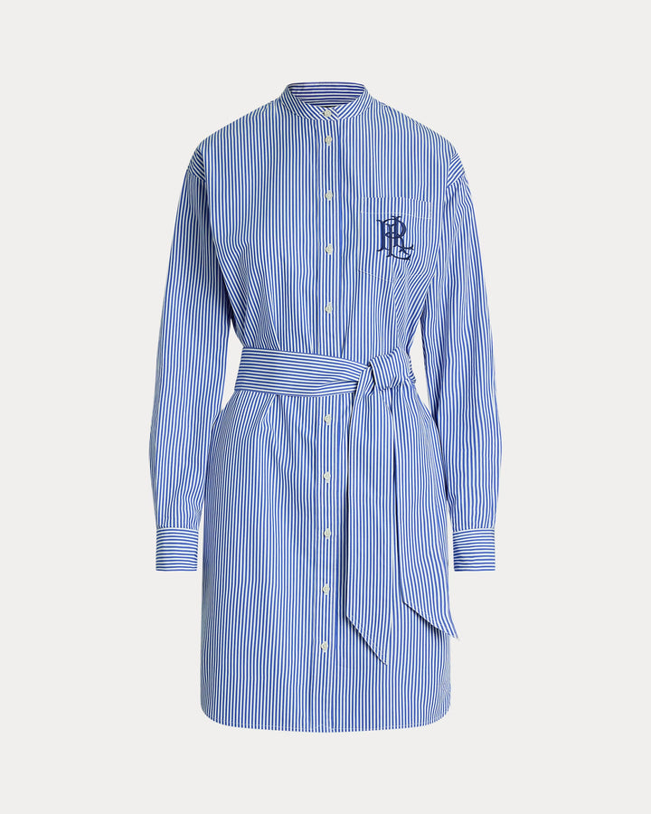 Ralph Lauren Striped Belted Broadcloth Shirtdress