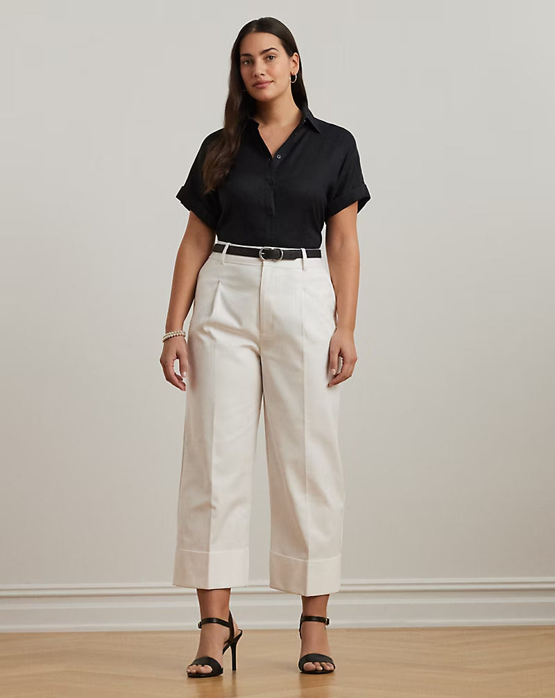 Ralph Lauren Double-Faced Stretch Cotton Ankle Pant
