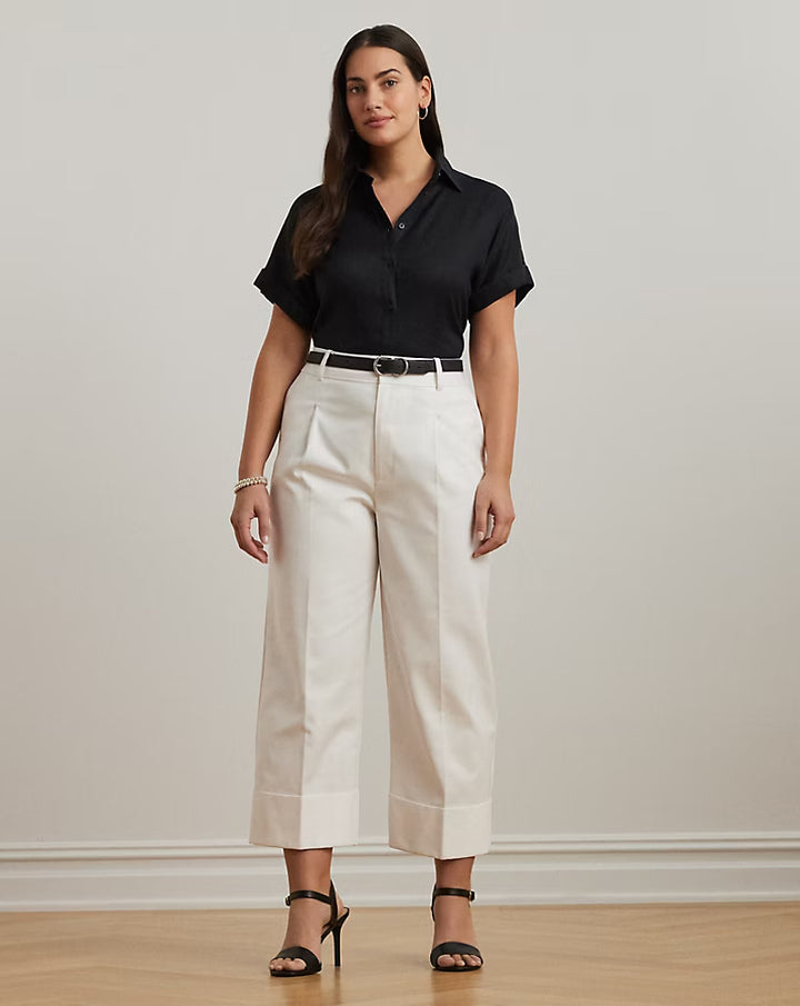 Ralph Lauren Double-Faced Stretch Cotton Ankle Pant