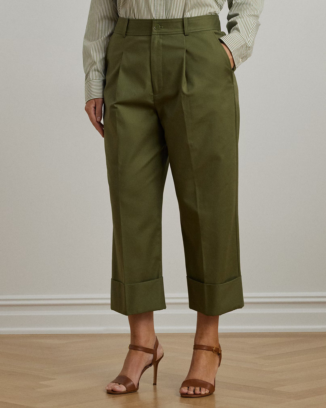 Ralph Lauren Double-Faced Stretch Cotton Ankle Pant