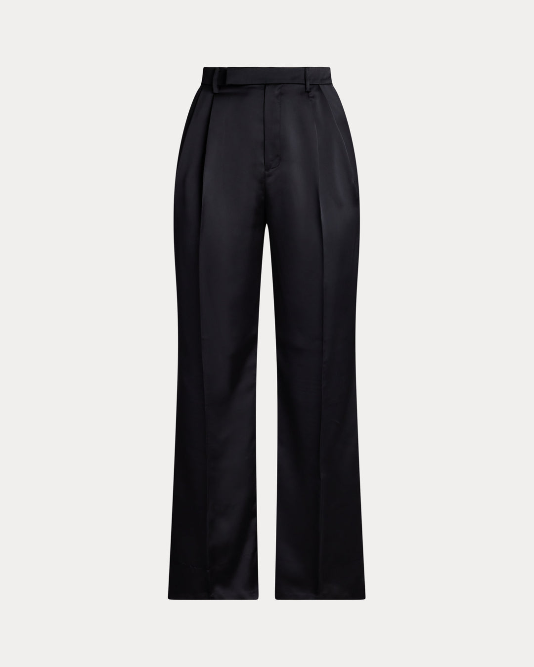 Ralph Lauren Pleated Satin Charmeuse Wide-Leg Pant