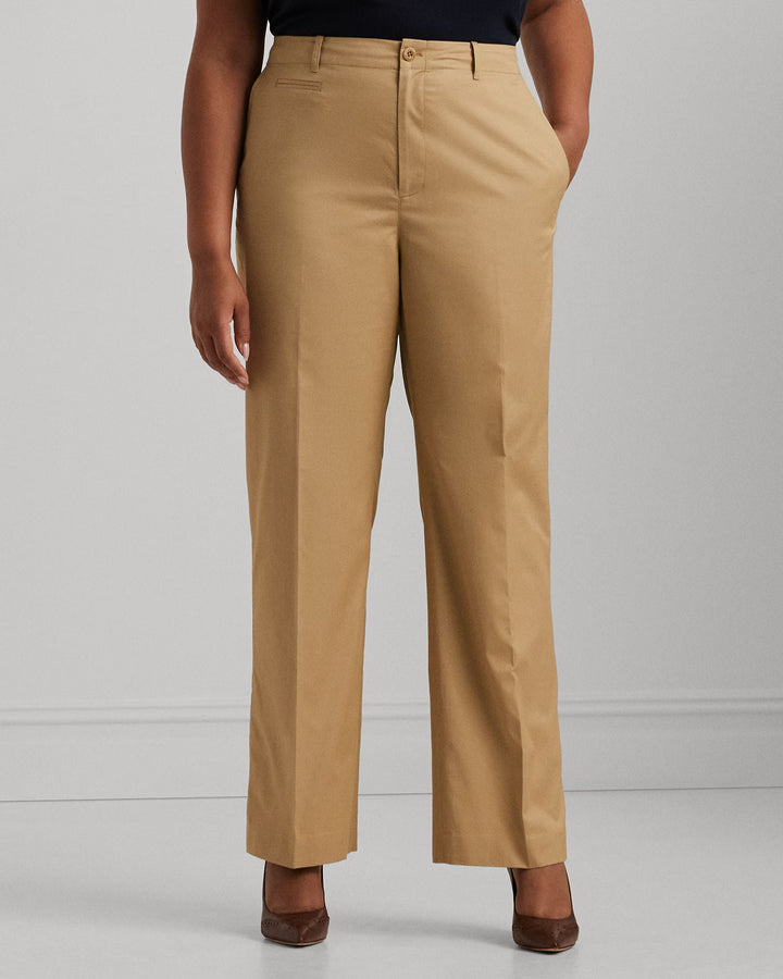 Ralph Lauren Cotton Twill High-Rise Pant