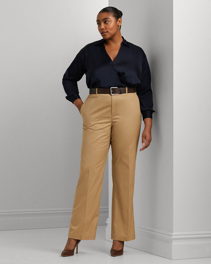 Ralph Lauren Cotton Twill High-Rise Pant