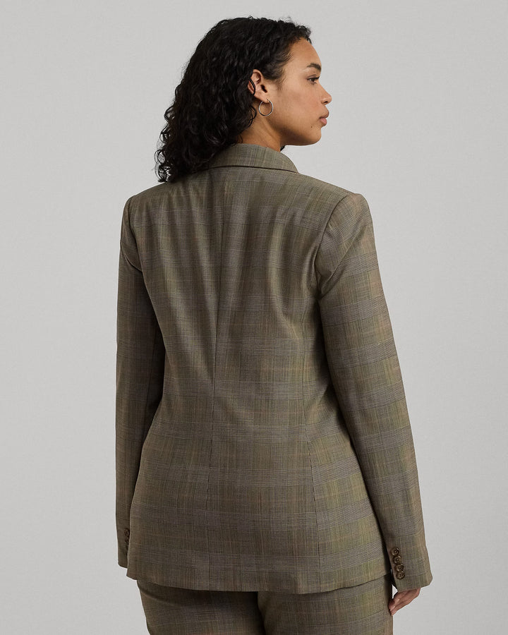 Ralph Lauren Glen Check Double-Breasted Wool Blazer