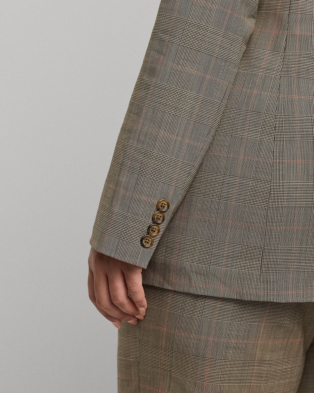 Ralph Lauren Glen Check Double-Breasted Wool Blazer
