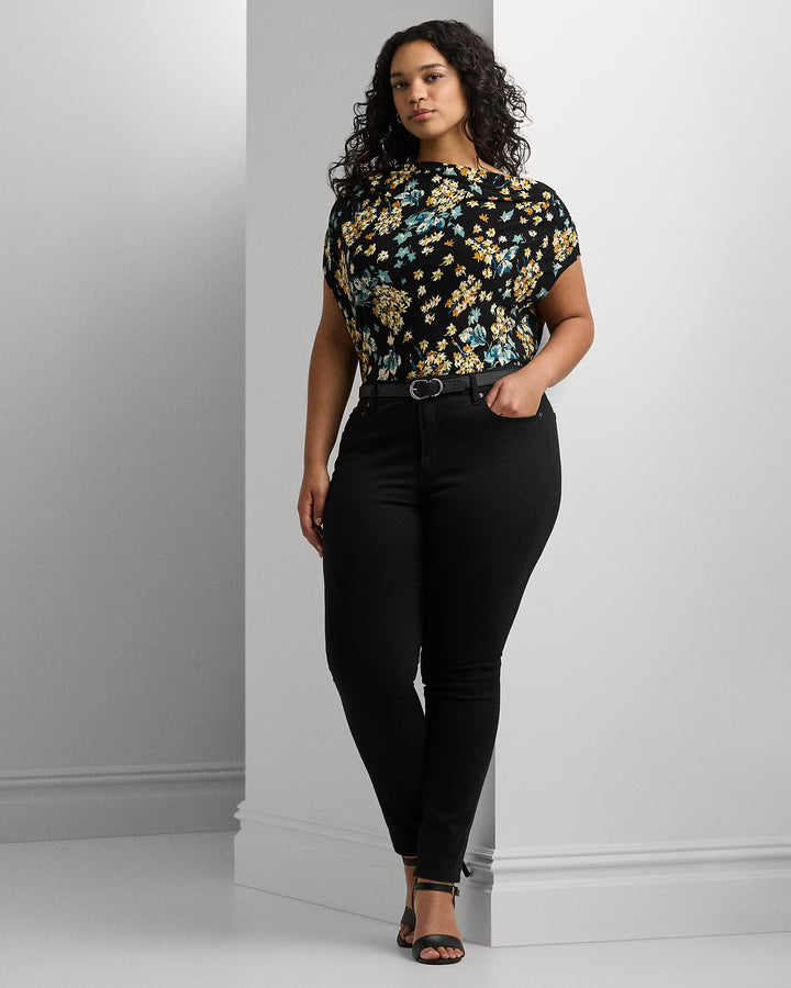 Ralph Lauren Floral Jersey Off-the-Shoulder Top