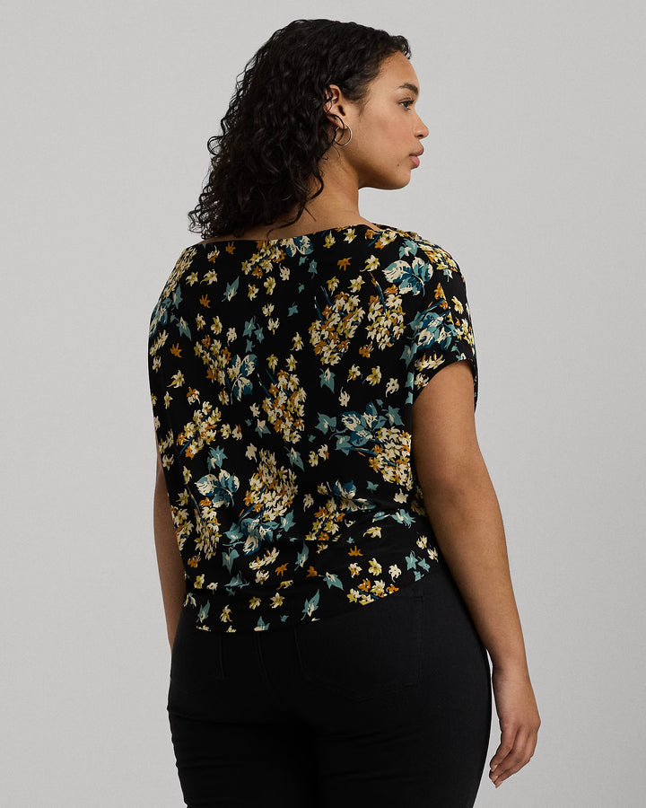 Ralph Lauren Floral Jersey Off-the-Shoulder Top