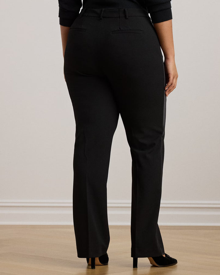 Ralph Lauren Satin-Trim Double-Faced Crepe Pant