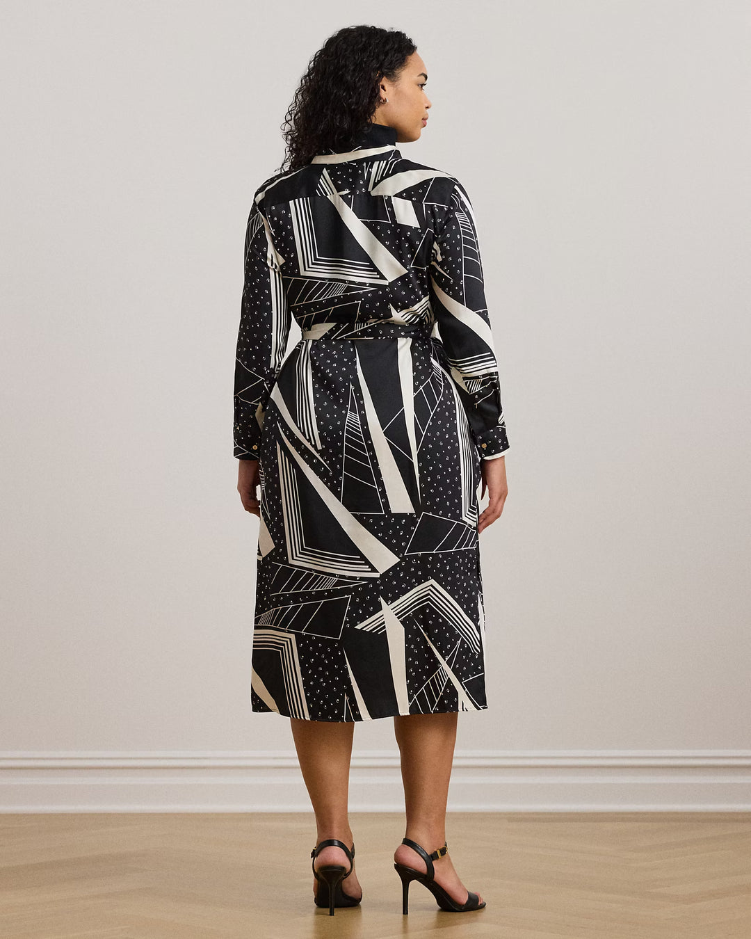 Ralph Lauren Geo-Print Belted Twill Shirtdress