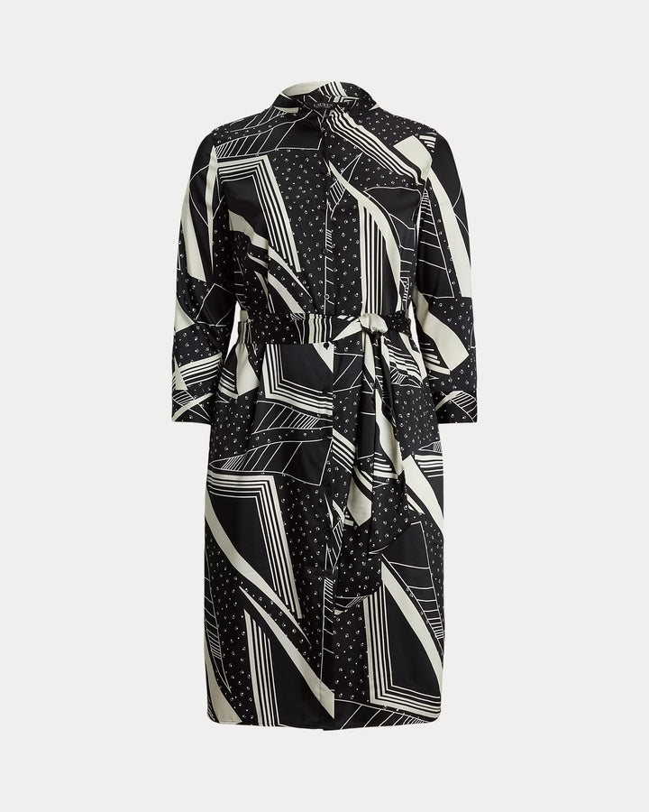 Ralph Lauren Geo-Print Belted Twill Shirtdress