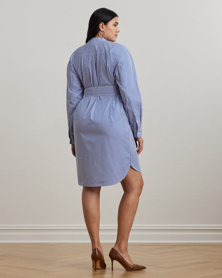 Ralph Lauren Striped Belted Broadcloth Shirtdress