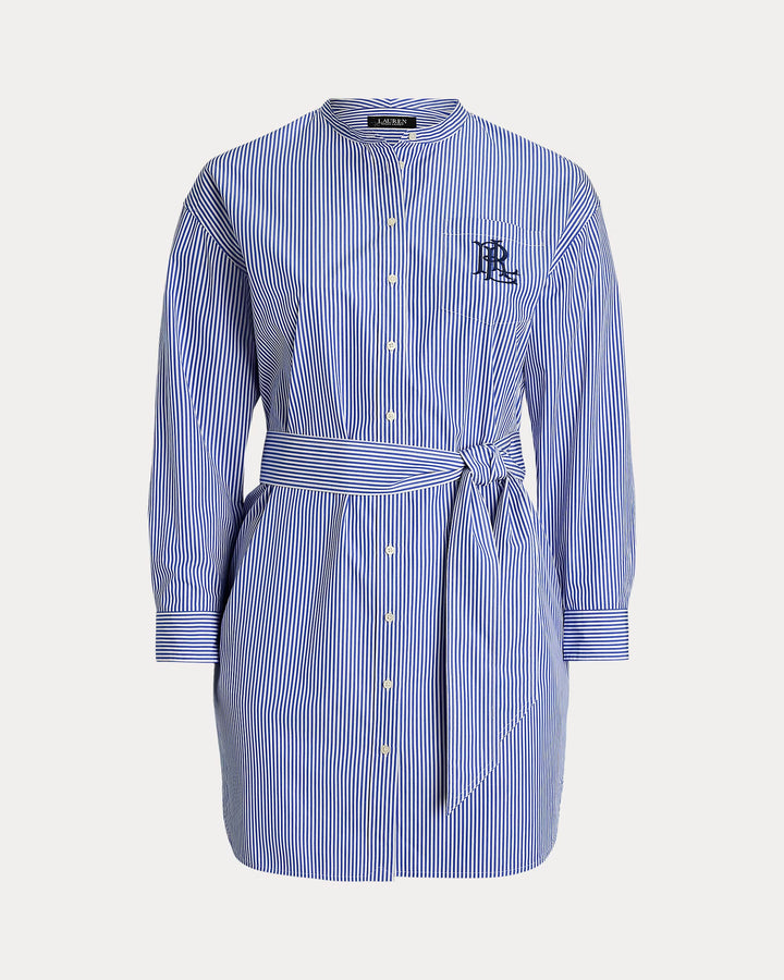 Ralph Lauren Striped Belted Broadcloth Shirtdress
