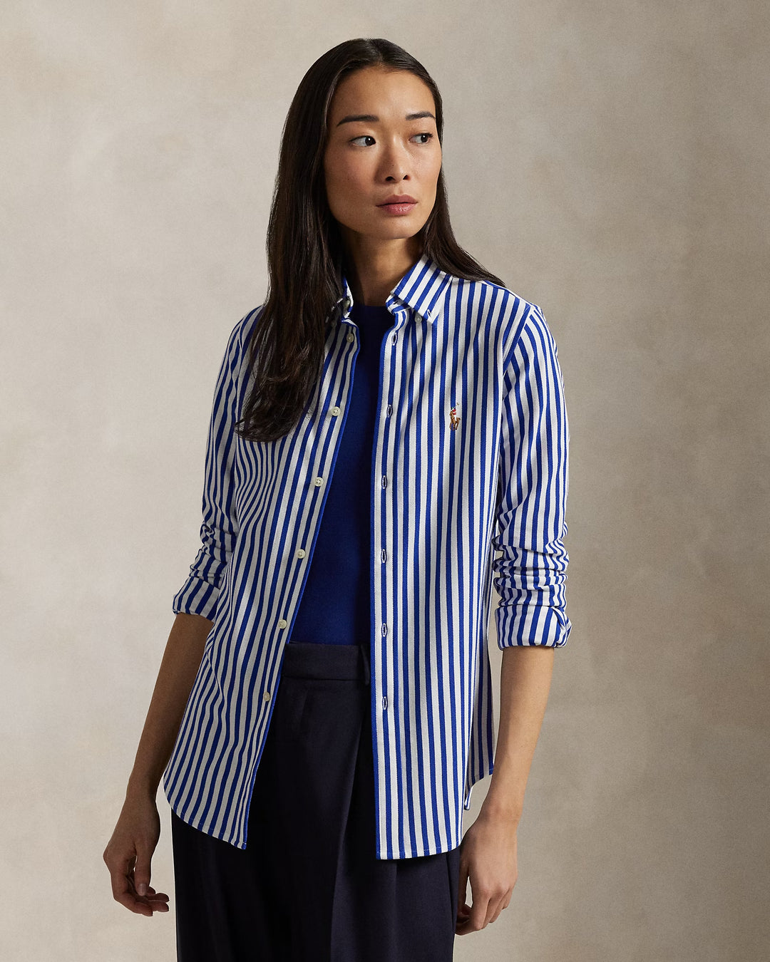 Ralph Lauren Striped Knit Oxford Cotton Shirt Save your Wishlist