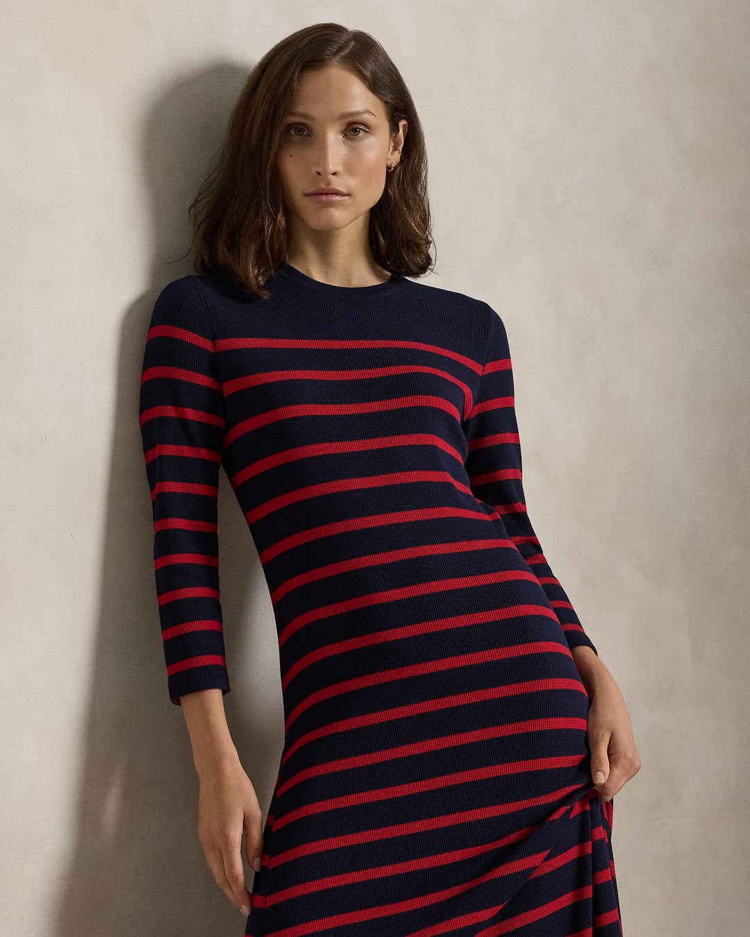 Ralph Lauren Striped Waffle-Knit Dress