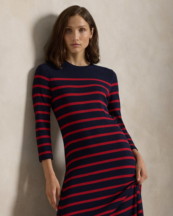 Ralph Lauren Striped Waffle-Knit Dress