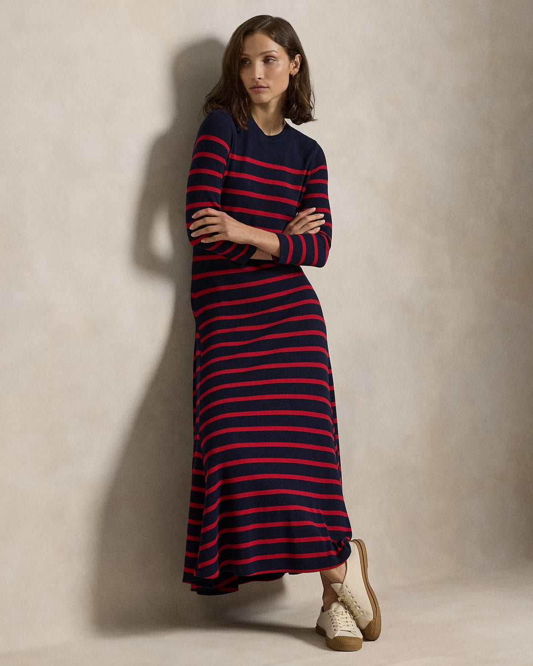 Ralph Lauren Striped Waffle-Knit Dress