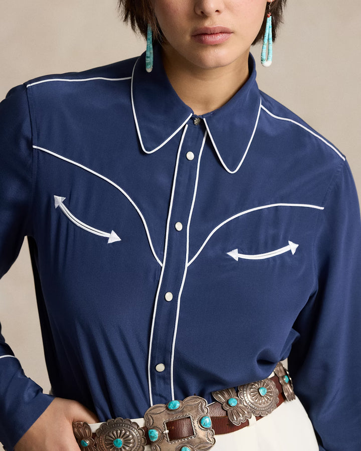 Ralph Lauren PRL x Naiomi Glasses Silk Western Shirt Save your Wishlist