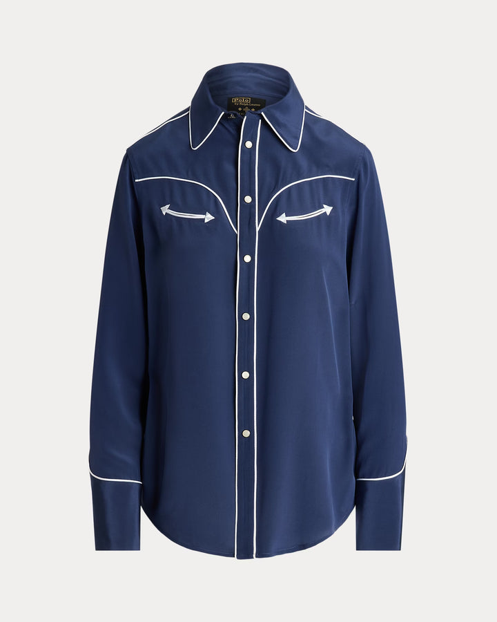 Ralph Lauren PRL x Naiomi Glasses Silk Western Shirt Save your Wishlist