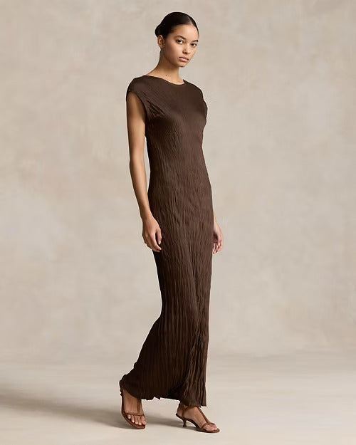 Ralph Lauren Crinkled Satin Gown