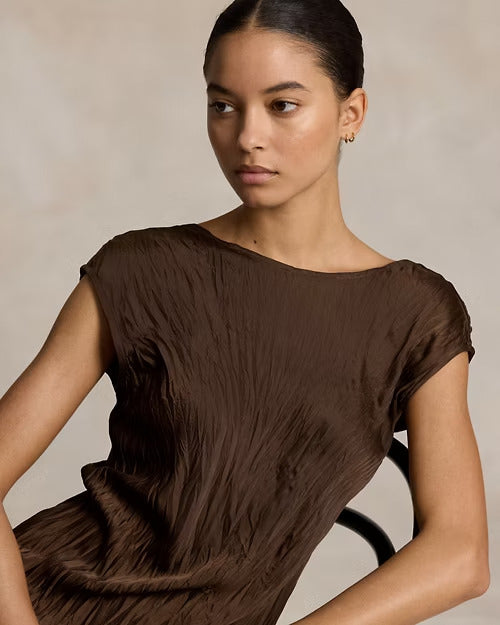 Ralph Lauren Crinkled Satin Gown