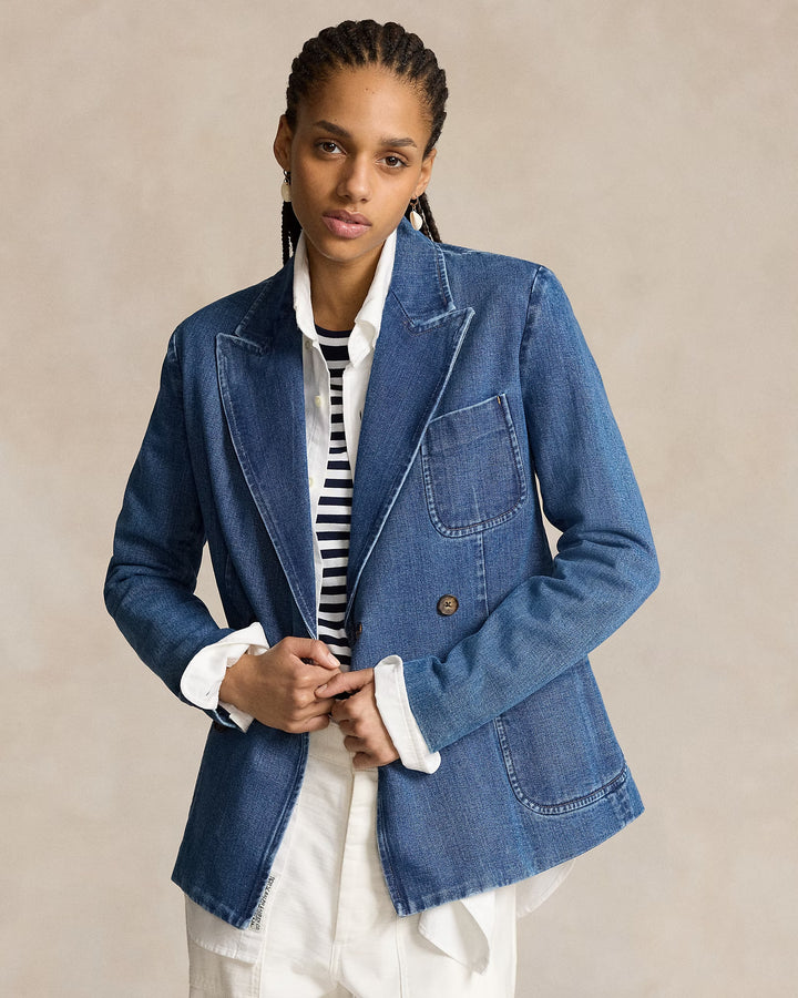 Ralph Lauren Double-Breasted Denim Blazer