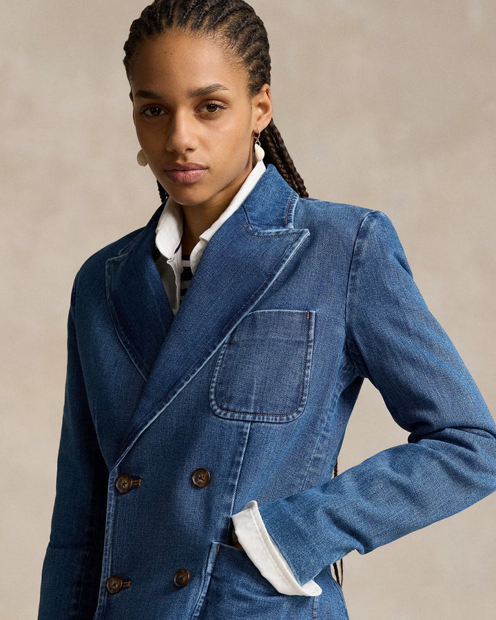 Ralph Lauren Double-Breasted Denim Blazer