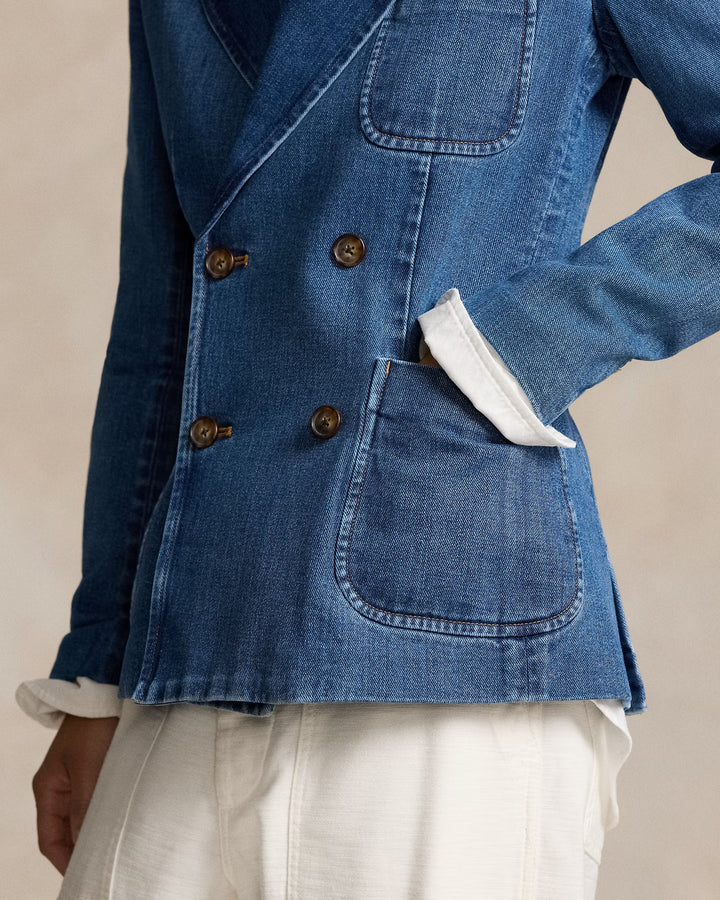 Ralph Lauren Double-Breasted Denim Blazer