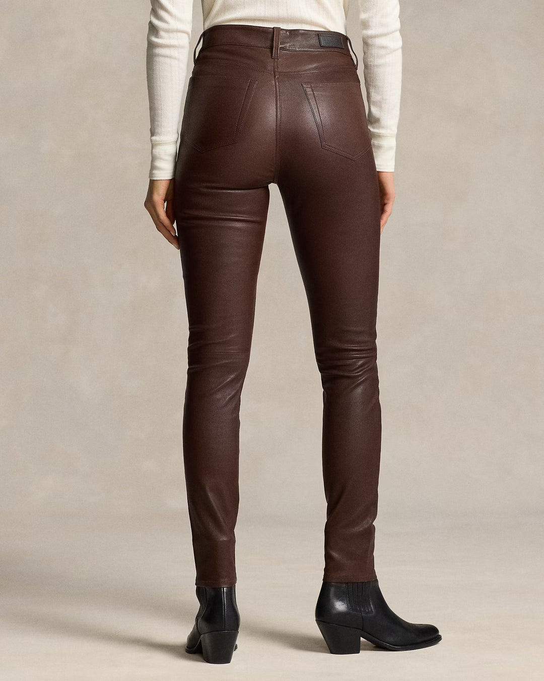 Ralph Lauren Lambskin 5-Pocket Super-Slim Pant