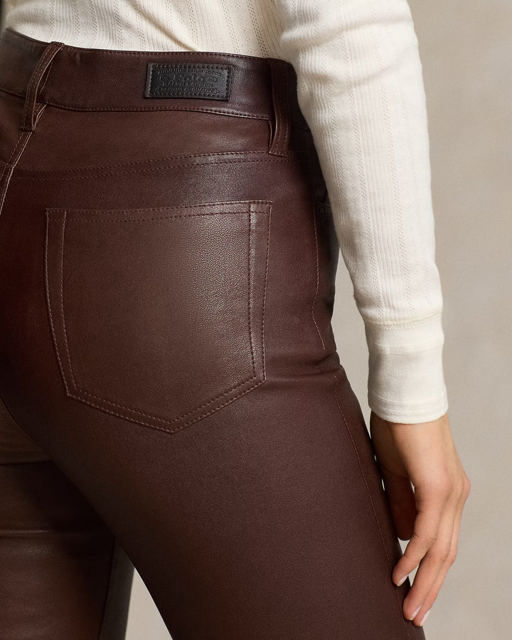 Ralph Lauren Lambskin 5-Pocket Super-Slim Pant