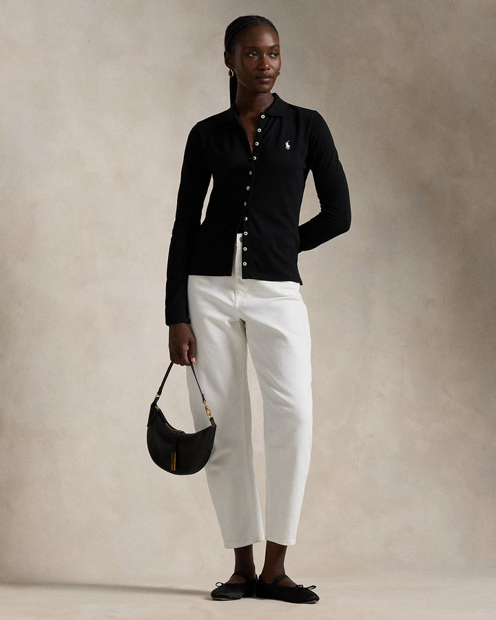 Ralph Lauren Buttoned-Placket Long-Sleeve Polo Shirt