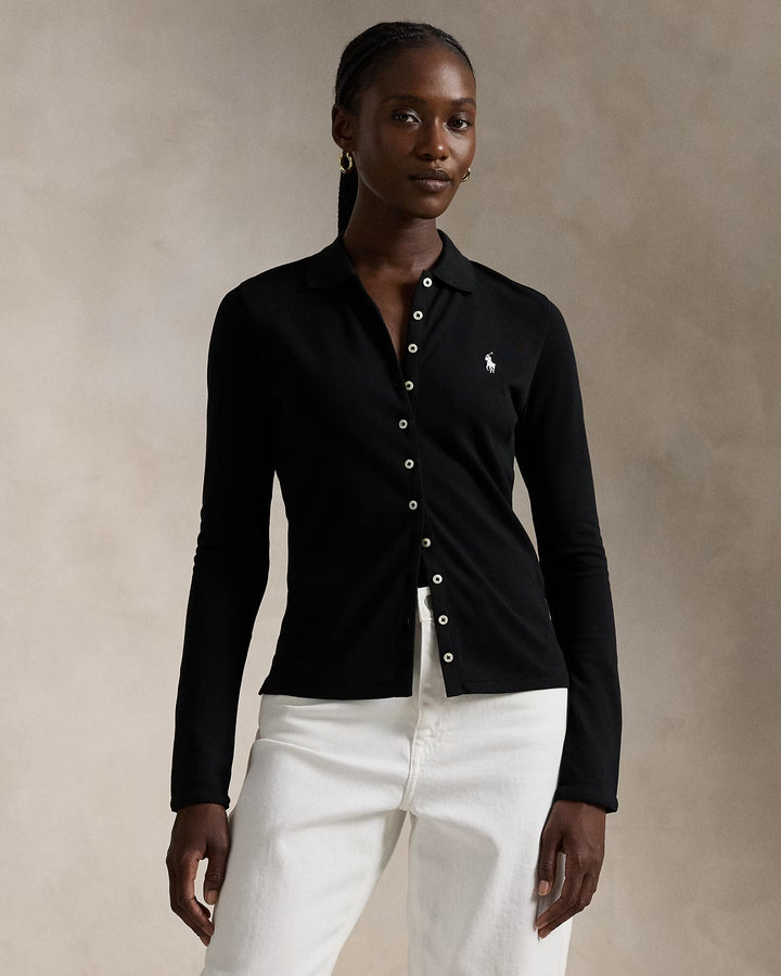 Ralph Lauren Buttoned-Placket Long-Sleeve Polo Shirt