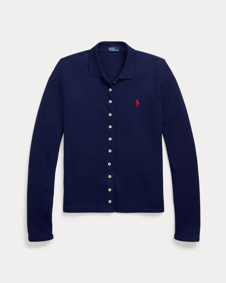 Ralph Lauren Buttoned-Placket Long-Sleeve Polo Shirt