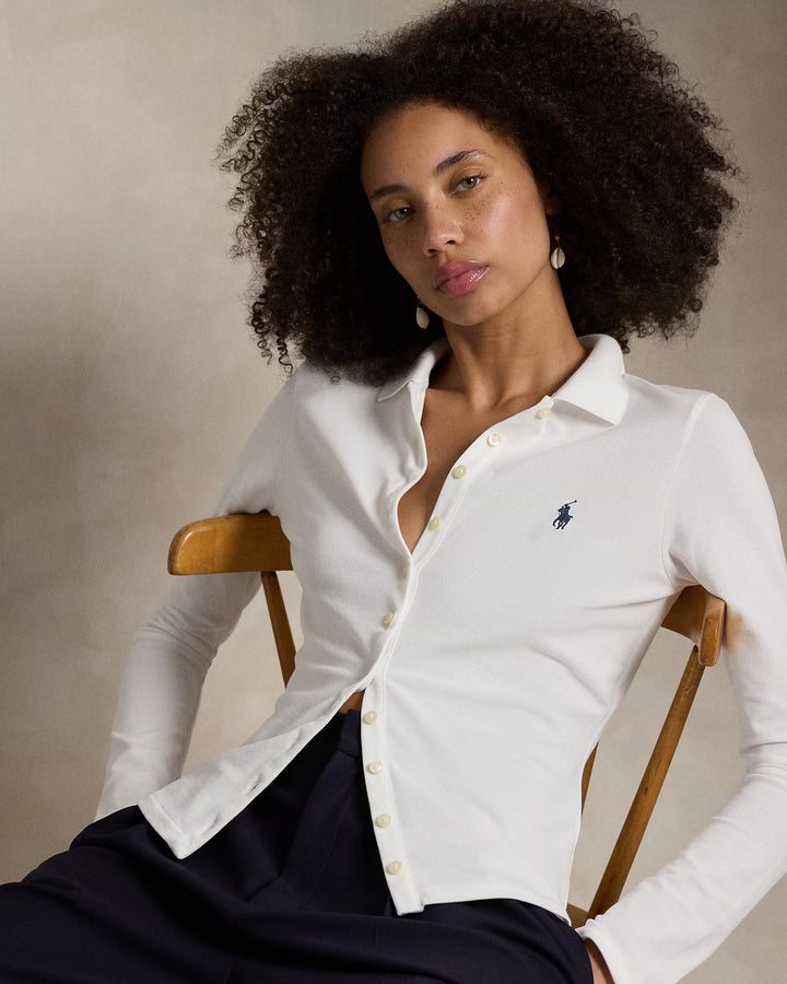 Ralph Lauren Buttoned-Placket Long-Sleeve Polo Shirt