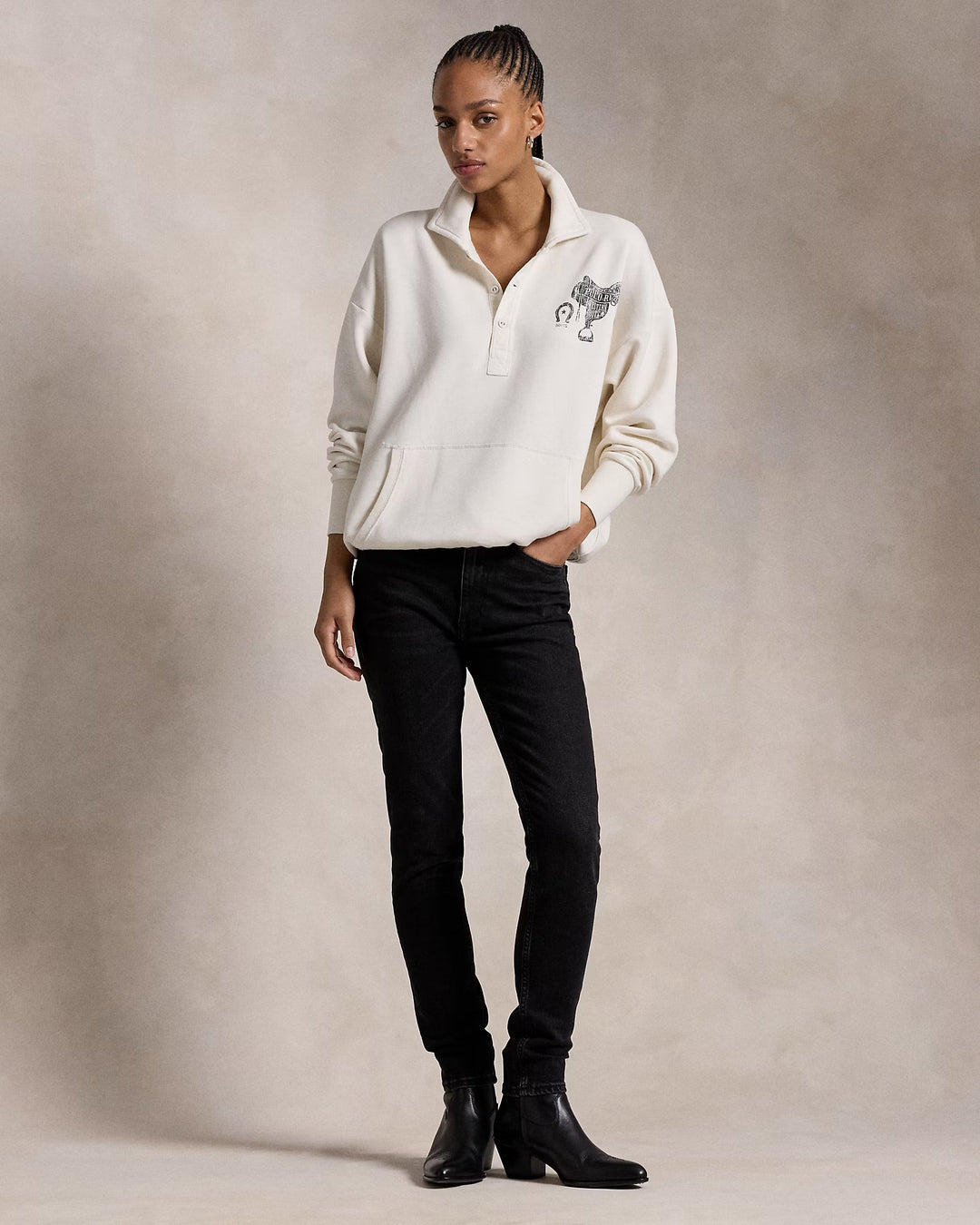 Ralph Lauren Graphic Fleece Quarter-Placket Pullover