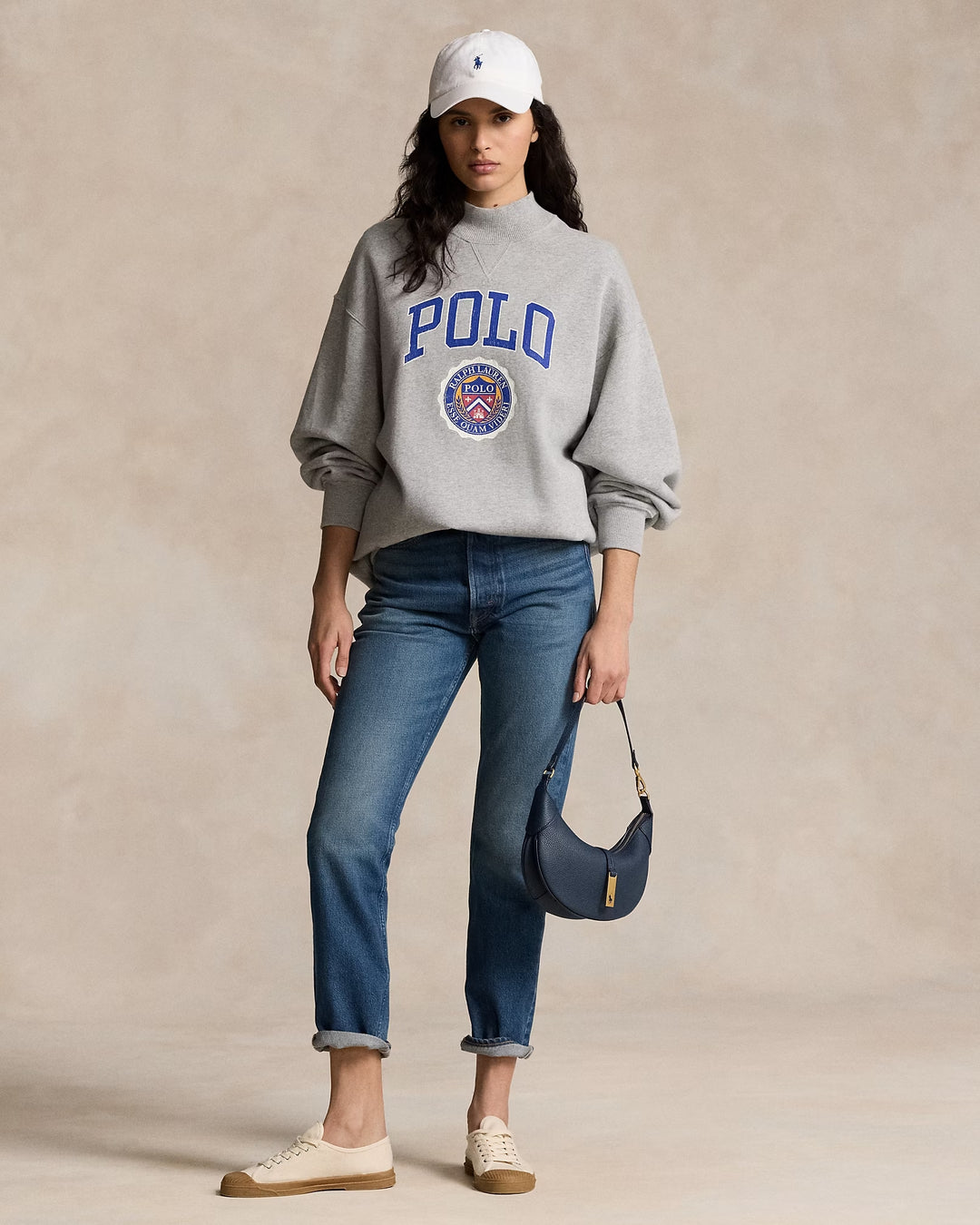 Ralph Lauren Logo Crest Lightweight Fleece Mockneck
