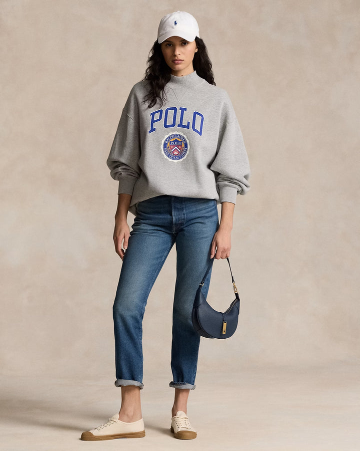 Ralph Lauren Logo Crest Lightweight Fleece Mockneck