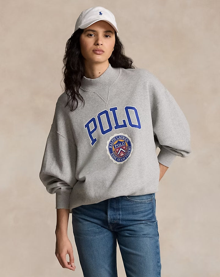 Ralph Lauren Logo Crest Lightweight Fleece Mockneck