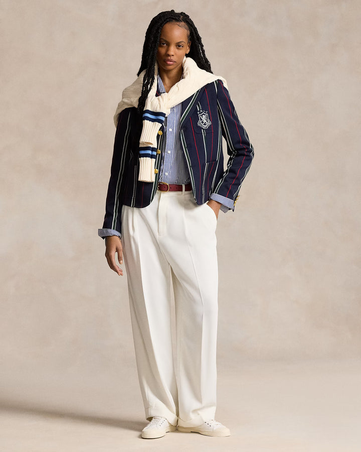 Ralph Lauren Striped Satin Cricket Blazer