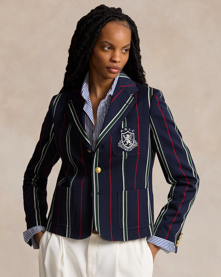 Ralph Lauren Striped Satin Cricket Blazer