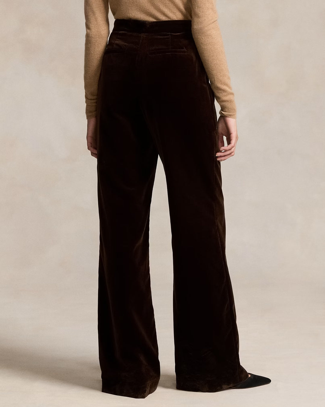 Ralph Lauren Stretch-Cotton Velvet Wide-Leg Pant