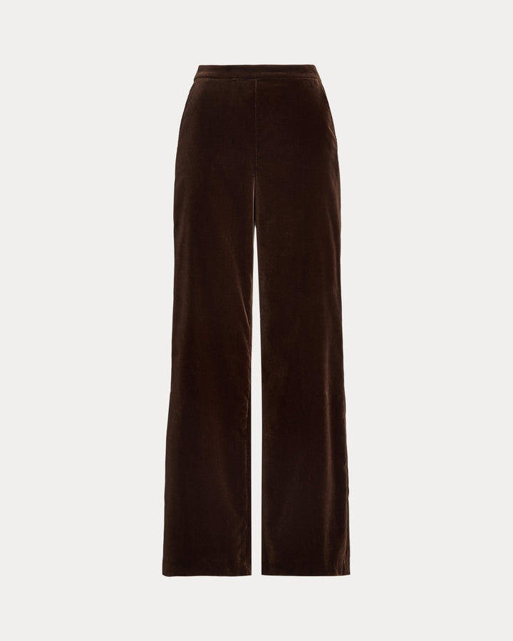 Ralph Lauren Stretch-Cotton Velvet Wide-Leg Pant
