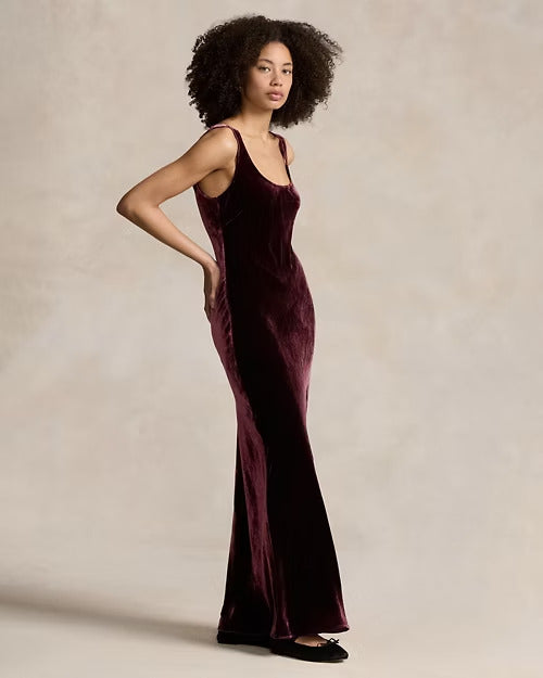 Ralph Lauren Velvet Scoopneck Tank Dress