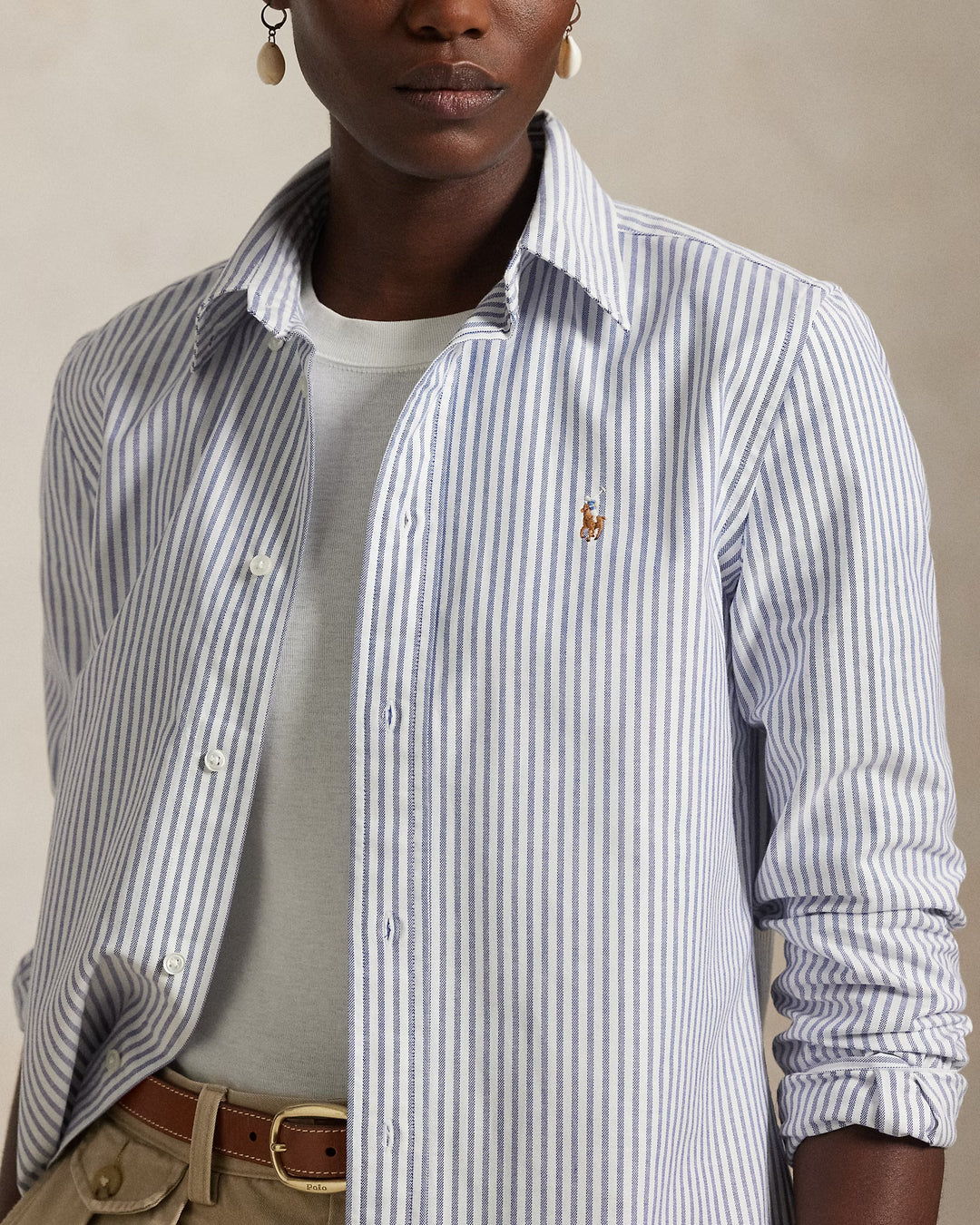 Ralph Lauren Stretch Slim Fit Striped Oxford Shirt Save your Wishlist