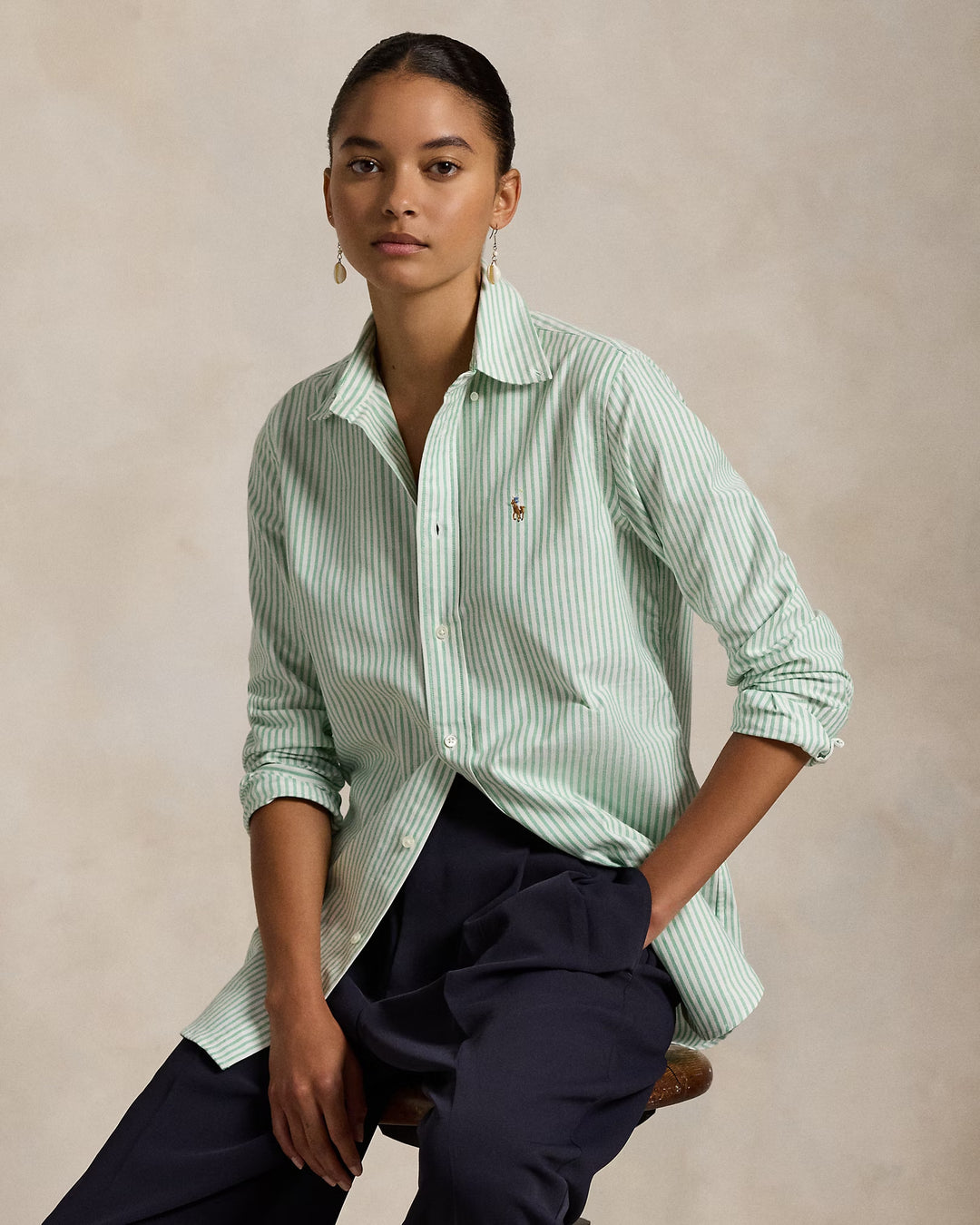 Ralph Lauren Stretch Slim Fit Striped Oxford Shirt Save your Wishlist