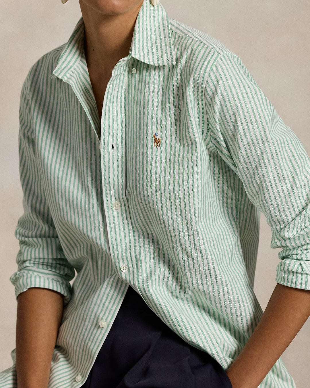 Ralph Lauren Stretch Slim Fit Striped Oxford Shirt Save your Wishlist