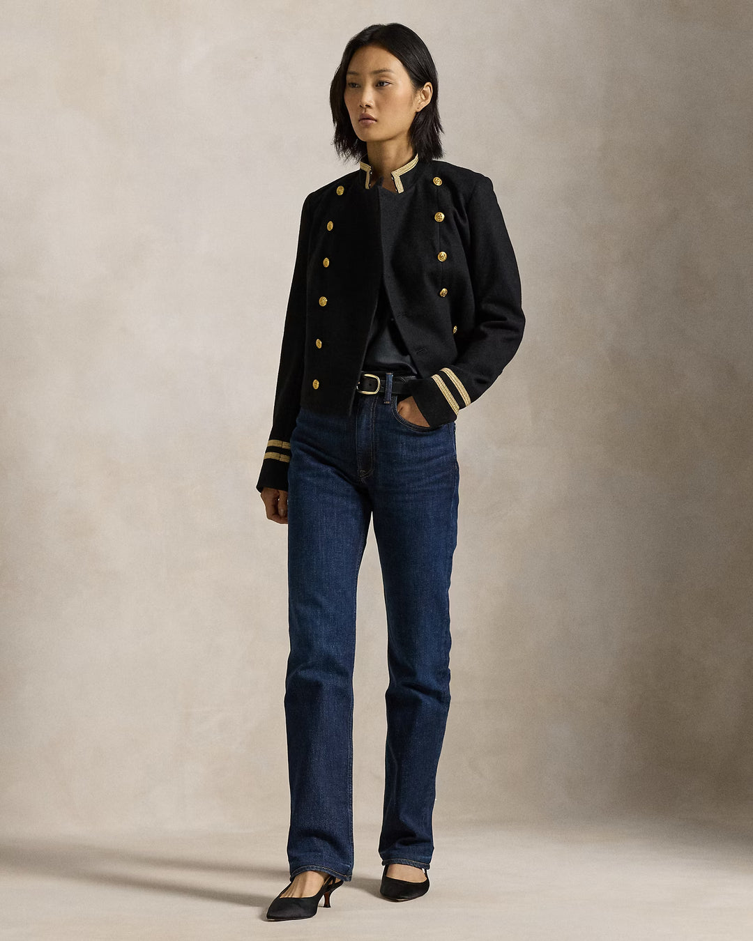 Ralph Lauren Soutache-Trim Interlock Blazer