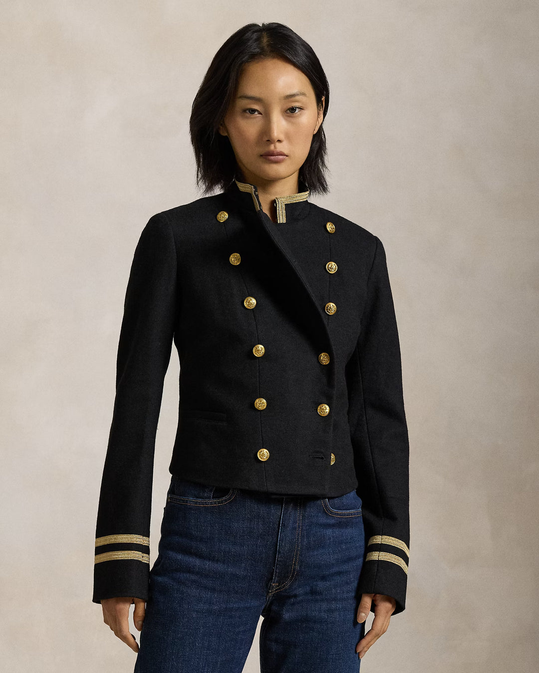 Ralph Lauren Soutache-Trim Interlock Blazer